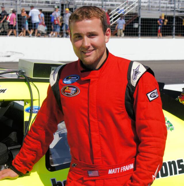 Matt Frahm beside the race car